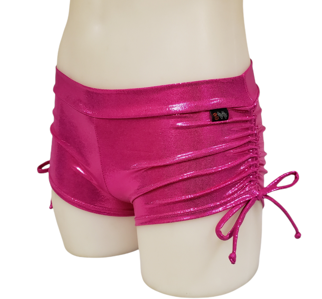 Side Tie/Scrunch Short in Hot Pink Mystique