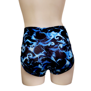 High Waisted Booty Short in Blue Smoke