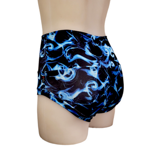High Waisted Booty Short in Blue Smoke