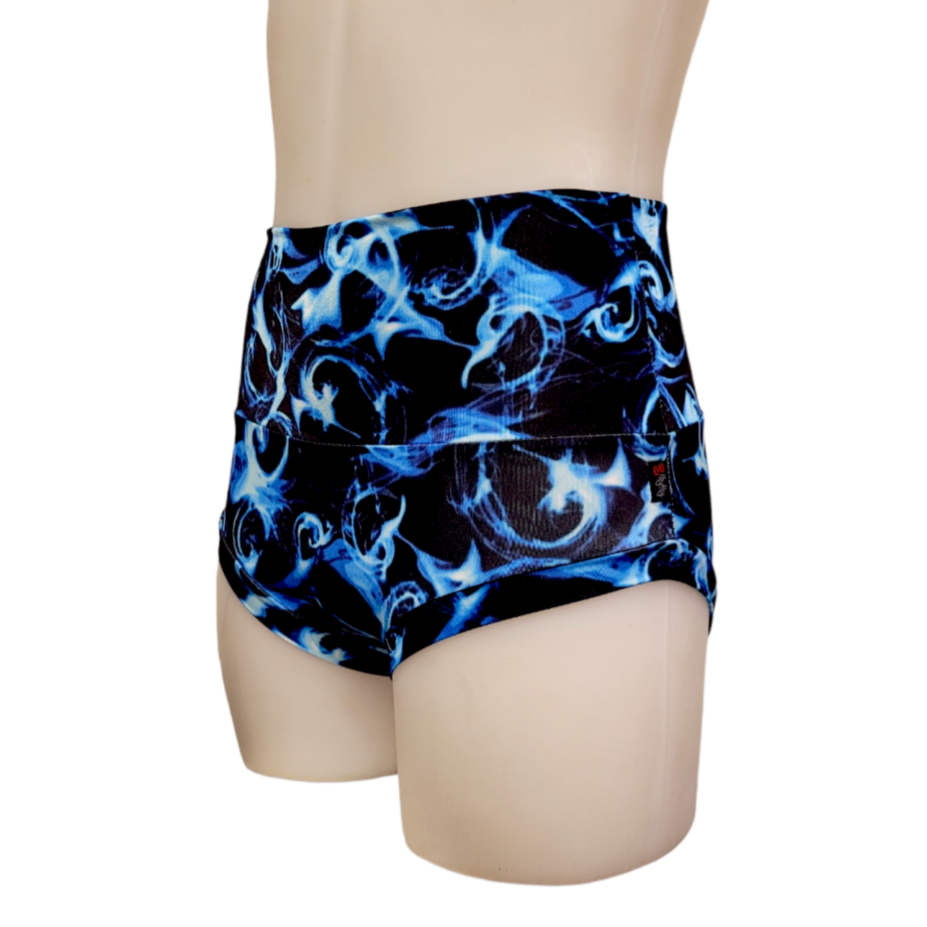 High Waisted Booty Short in Blue Smoke