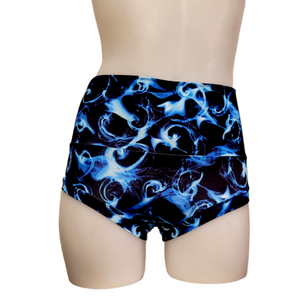 High Waisted Booty Short in Blue Smoke