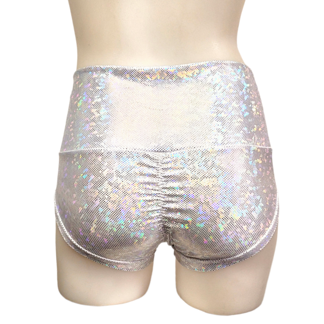 High Waisted Booty Short in White Ice