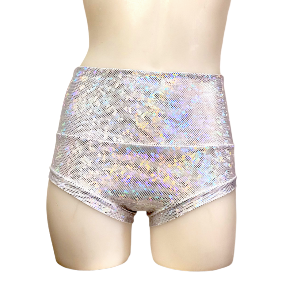 High Waisted Booty Short in White Ice