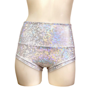 High Waisted Booty Short in White Ice