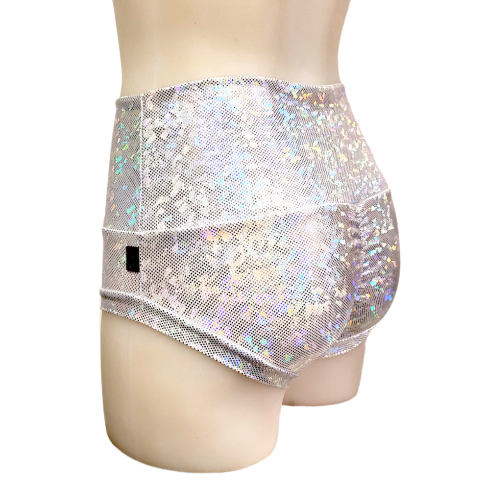 High Waisted Booty Short in White Ice