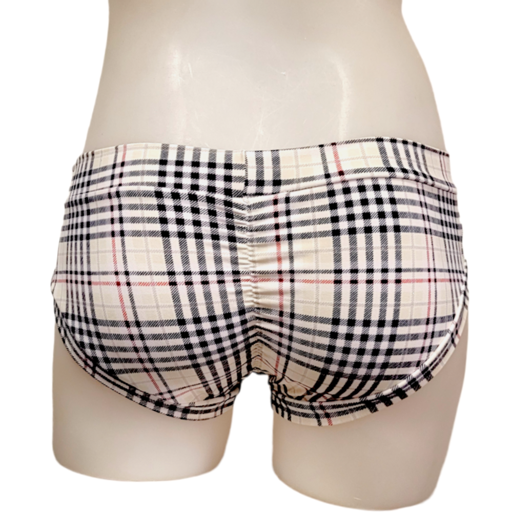 Classic Booty Short in White Plaid