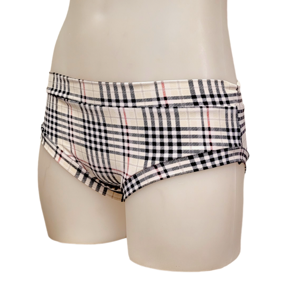 Classic Booty Short in White Plaid