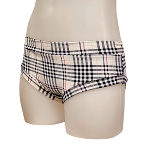 Classic Booty Short in White Plaid