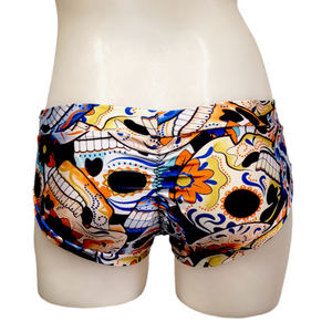 Classic Booty Short in Blue Skull