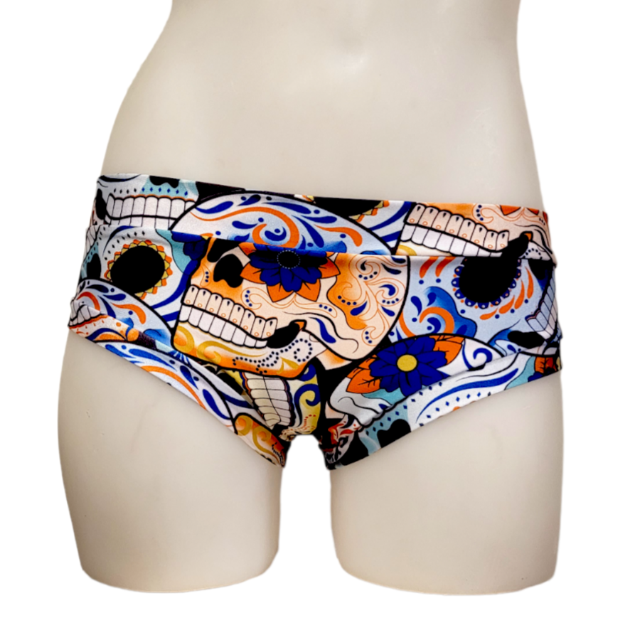 Classic Booty Short in Blue Skull