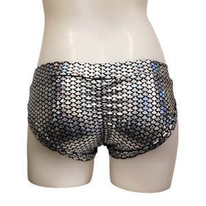 Classic Booty Short in Silver Mermaid