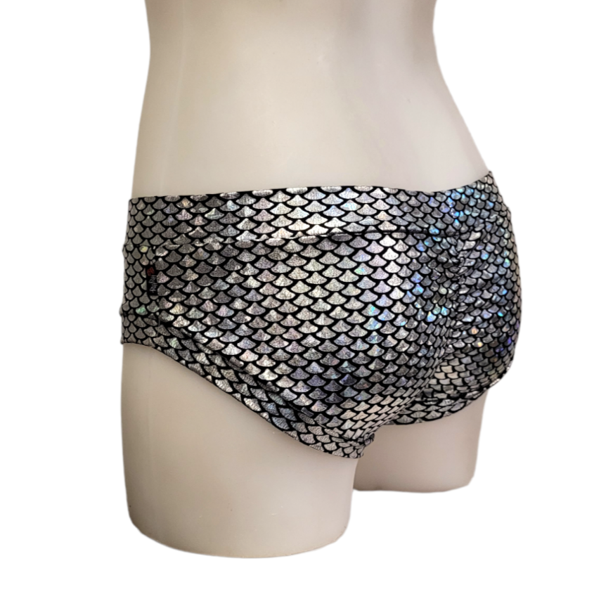 Classic Booty Short in Silver Mermaid