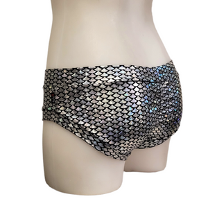 Classic Booty Short in Silver Mermaid