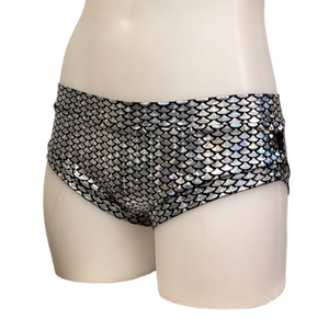 Classic Booty Short in Silver Mermaid
