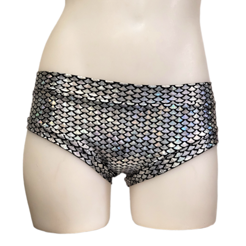 Classic Booty Short in Silver Mermaid