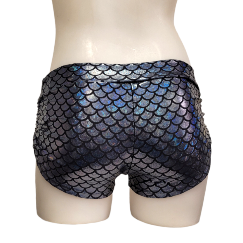 Side Tie/Scrunch Short in Slate Mermaid