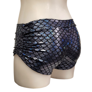 Side Tie/Scrunch Short in Slate Mermaid