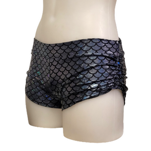 Side Tie/Scrunch Short in Slate Mermaid