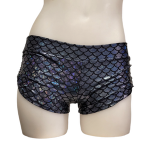 Side Tie/Scrunch Short in Slate Mermaid