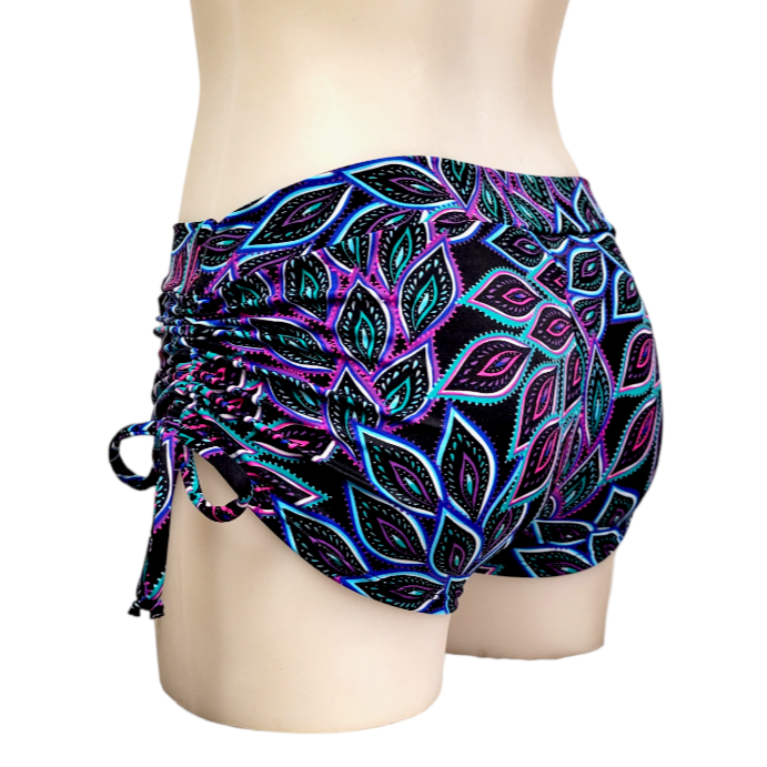 Side Tie/Scrunch Short in Peacock