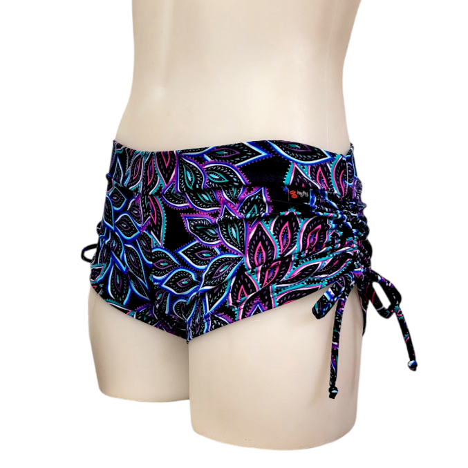 Side Tie/Scrunch Short in Peacock