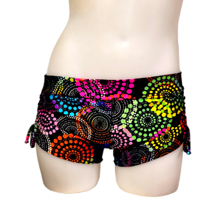 Side Tie/Scrunch Short in Fireworks