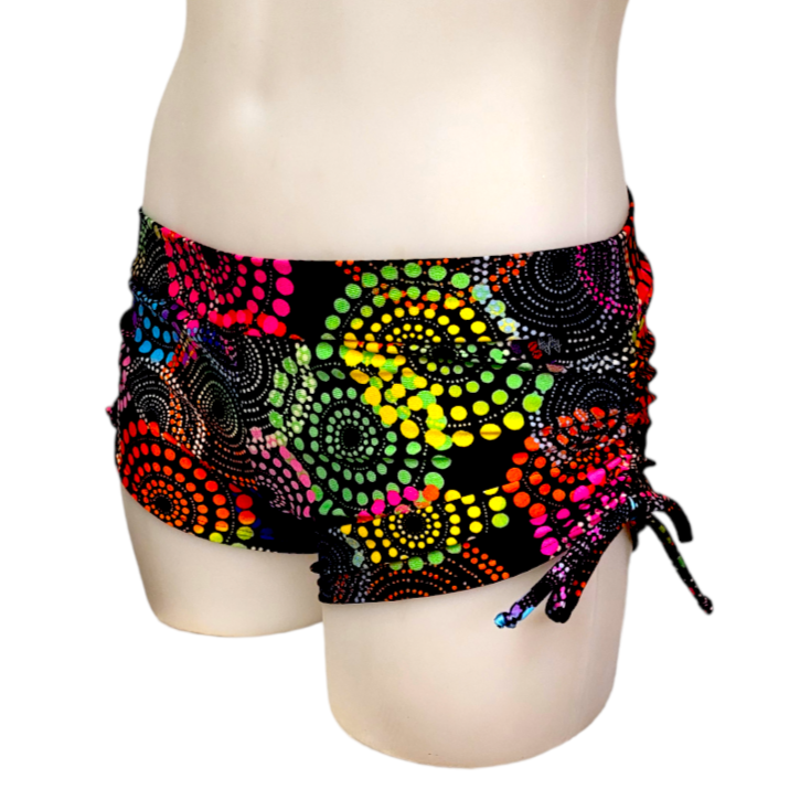 Side Tie/Scrunch Short in Fireworks