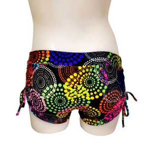 Side Tie/Scrunch Short in Fireworks