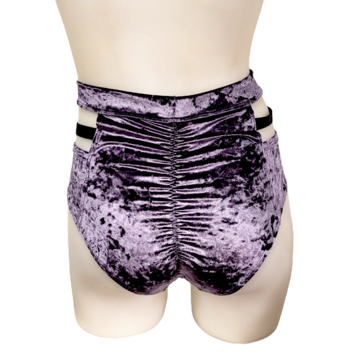 Monroe Short in Plum Crushed Velvet