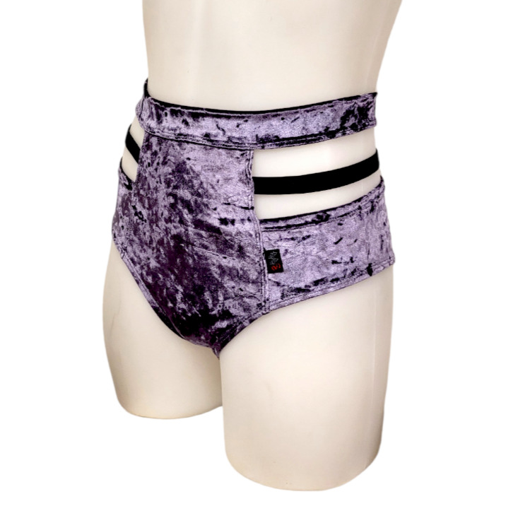 Monroe Short in Plum Crushed Velvet