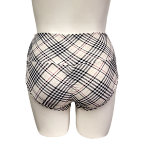 High Waisted Booty Short in White Plaid