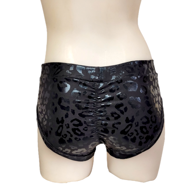 Classic Booty Short in Black Leopard