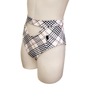 Iris Short in White Plaid
