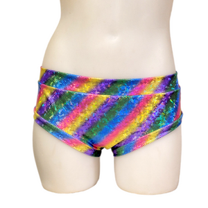 Classic Booty Short in Shimmer Rainbow
