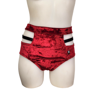 Monroe Short in Crimson Crushed Velvet