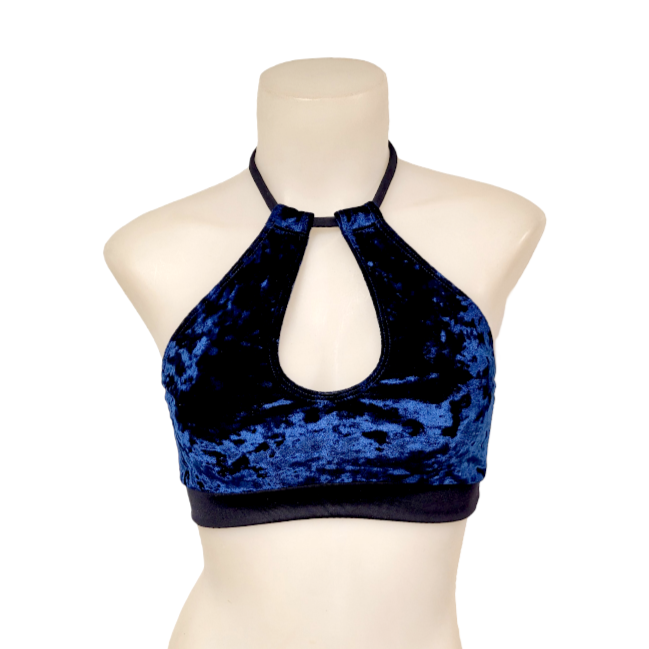 Layla Top in Navy Crushed Velvet