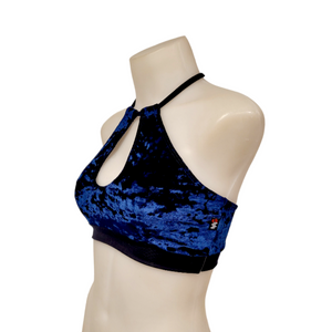 Layla Top in Navy Crushed Velvet