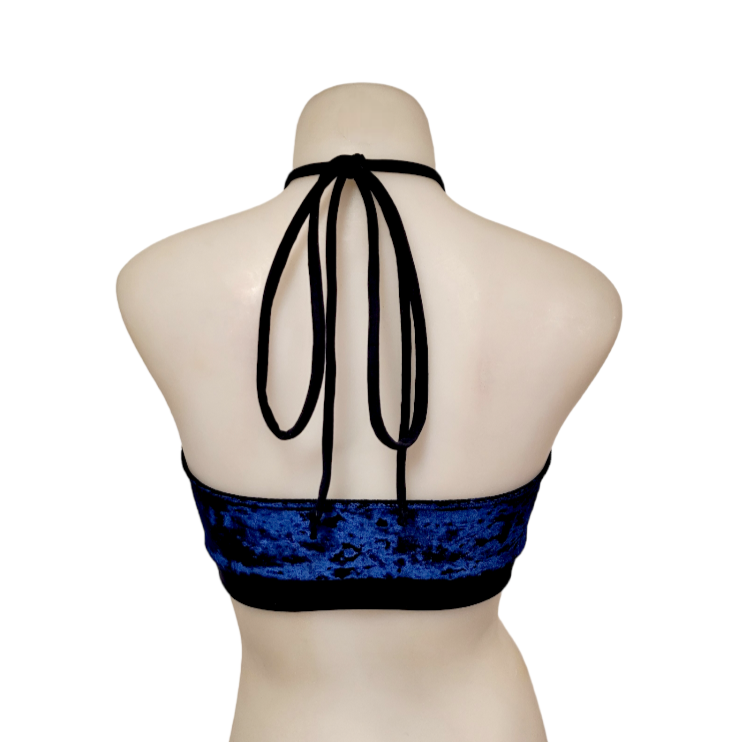 Layla Top in Navy Crushed Velvet