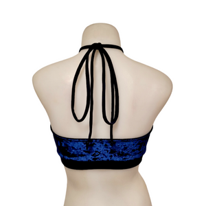 Layla Top in Navy Crushed Velvet