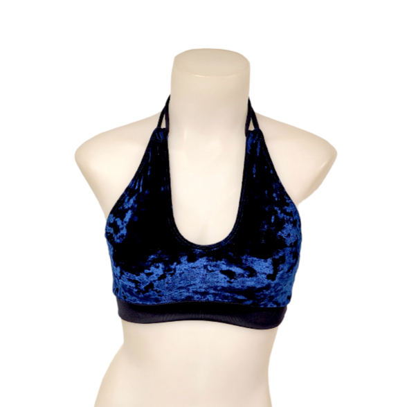 Layla Top in Navy Crushed Velvet