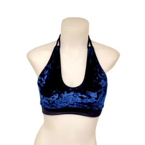 Layla Top in Navy Crushed Velvet