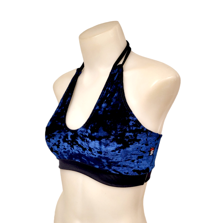 Layla Top in Navy Crushed Velvet