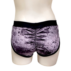 Classic Booty Short in Plum Crushed Velvet