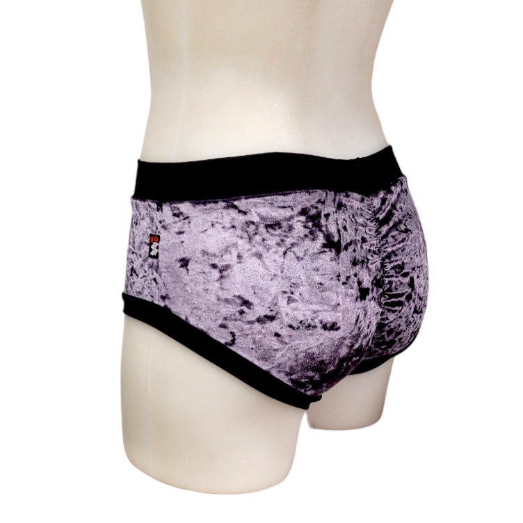 Classic Booty Short in Plum Crushed Velvet