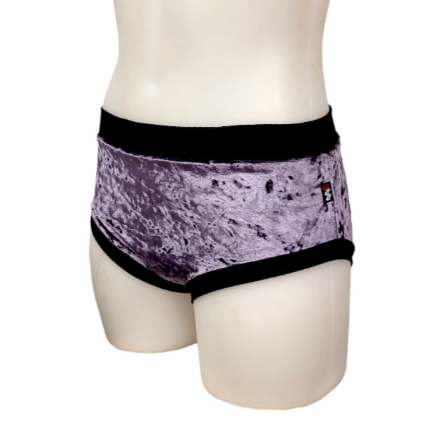 Classic Booty Short in Plum Crushed Velvet