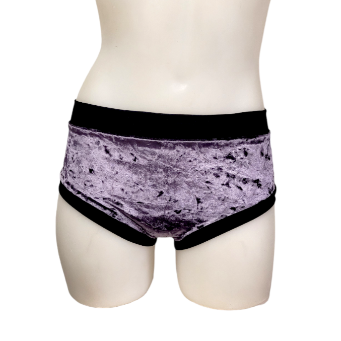 Classic Booty Short in Plum Crushed Velvet