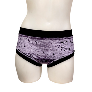 Classic Booty Short in Plum Crushed Velvet