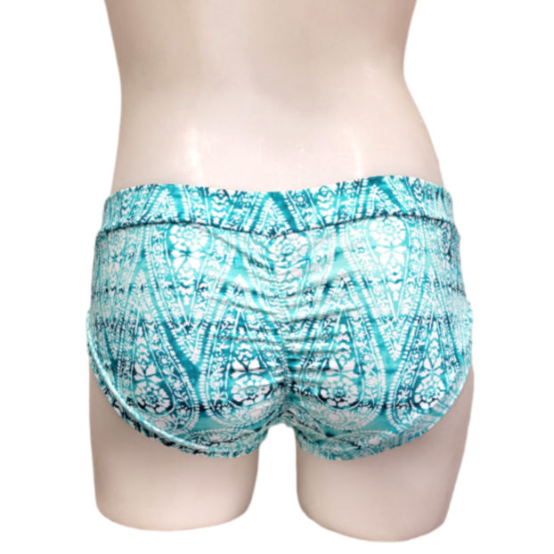 Classic Booty Short in Aqua Paisley