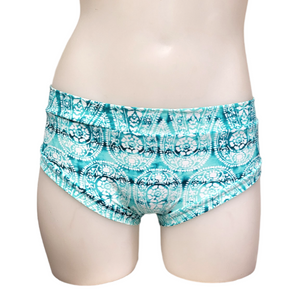 Classic Booty Short in Aqua Paisley