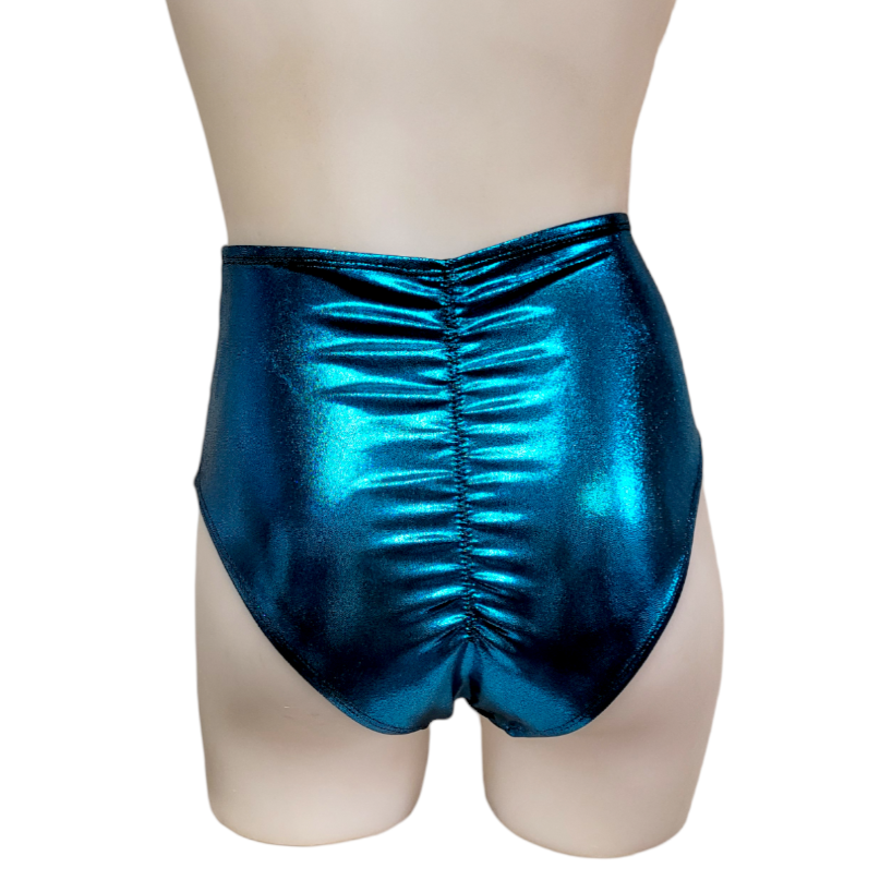 High Waisted Sexy Short in Black Teal Mystique